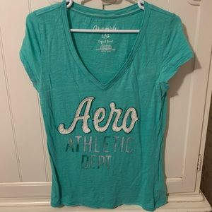 Aeropostale Aqua Women’s V Neck